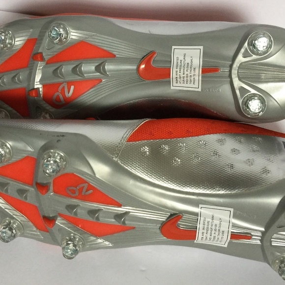Nike Orange Silver Hyperfuse Football Cleats 14.5 - Picture 3 of 8